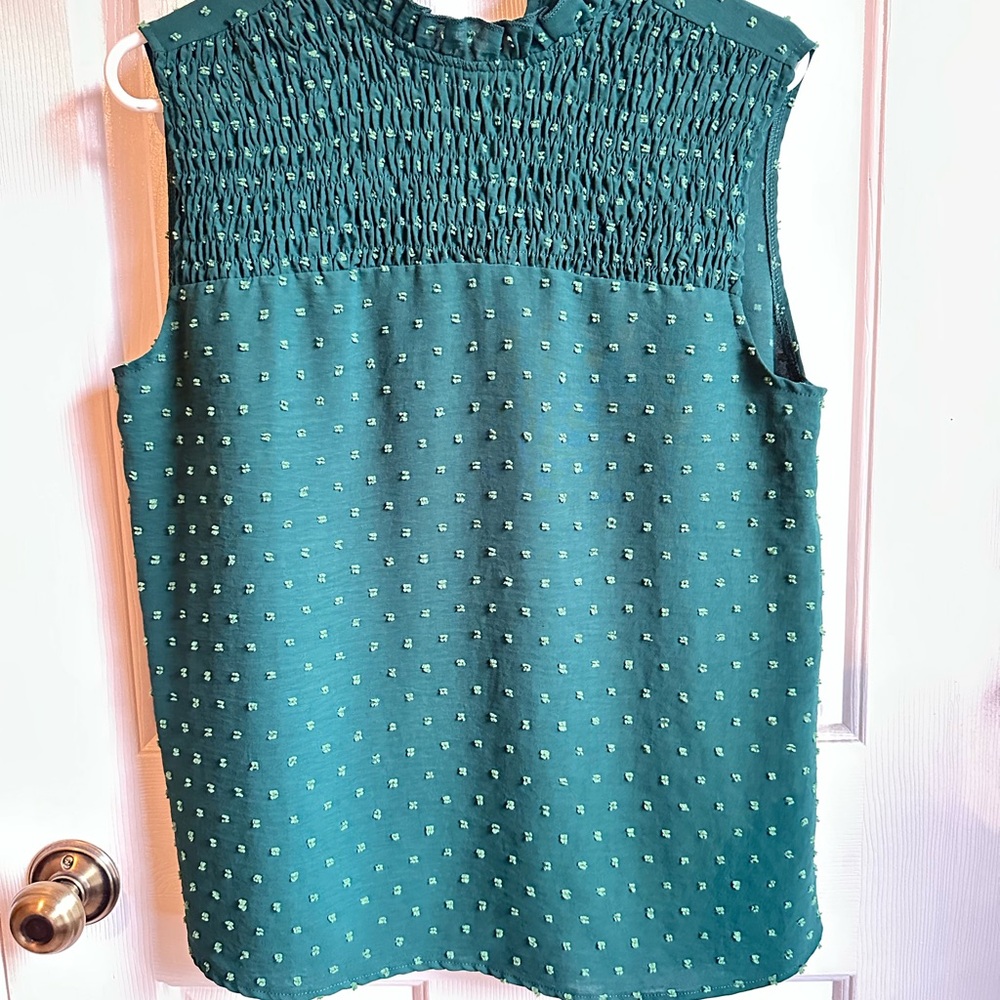 Chic Teal Sleeveless Blouse